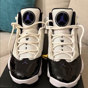 Jordan Black and White High-Top Sneakers